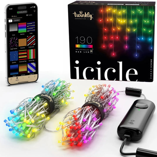 Icicle App-Controlled Smart 190 Multicolor RGB LED Christmas Lights