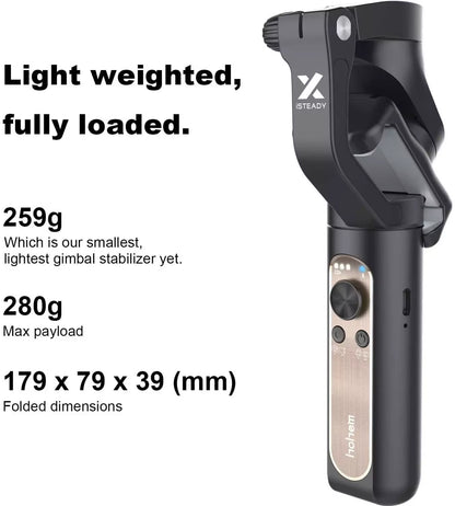 Isteady X2 3-Axis Handheld Stabilizing Gimbal High Performance Composite Support Face Tracking Dual BT Stand to 280G