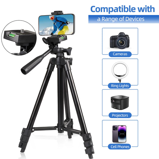 Selfie Phone Lightweight Tripod,360° Adjustable, Stable Legs, Cell Phone Tripod for Recording Heavy Duty Aluminum,Selfies/Video Recording/Vlogging/Live Streaming