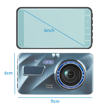 HD 1080P Car Dual Lens Dash Cam 4" DVR Recorder Front & Rear Camera Night Vision