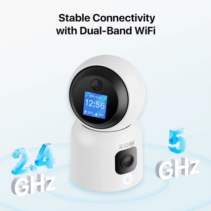 360° Smart Home Security Camera PTZ Auto Tracking Baby Monitor AI Panoramic HD Night Vision Indoor Wifi Surveillance Camera