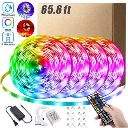 100FT Flexible 2835 RGB LED Strip Light Remote Fairy Light Room Party Waterproof